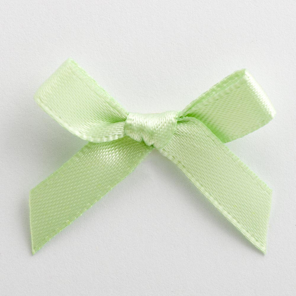 Light Green 3cm Pre-Tied Satin Bows