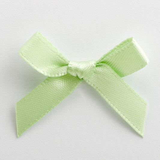 Light Green 3cm Pre-Tied Satin Bows