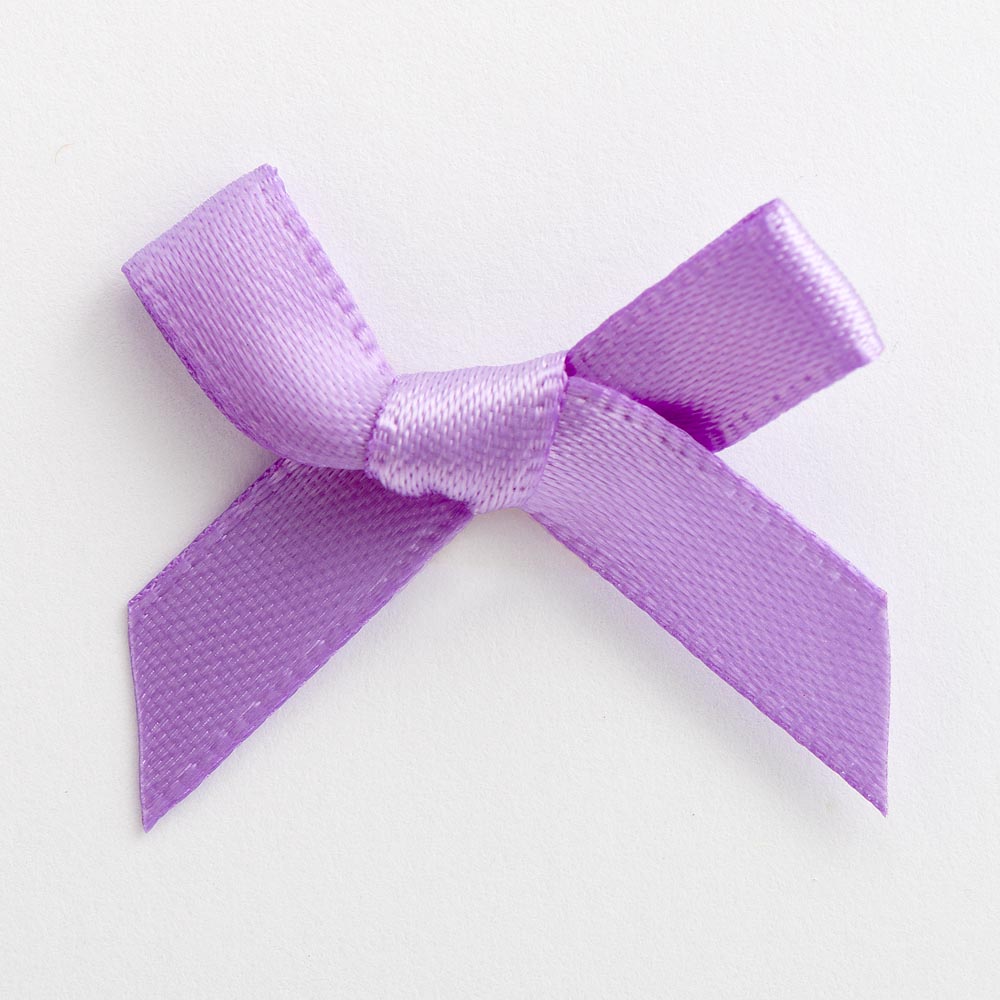 Lilac 3cm Pre-Tied Satin Bows