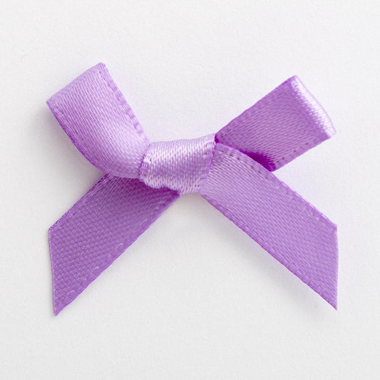 Lilac 3cm Pre-Tied Satin Bows