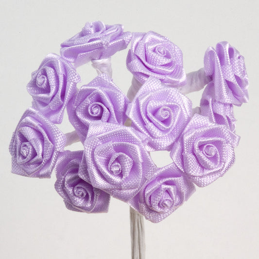 Lilac Ribbon Roses Bunch of 12