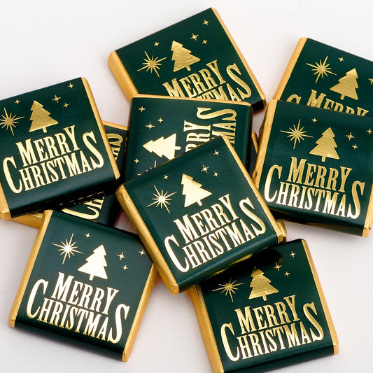 Merry Christmas - Green & Gold Neapolitan - Milk Chocolate