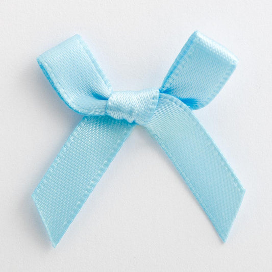 Pale Blue 3cm Pre-Tied Satin Bows
