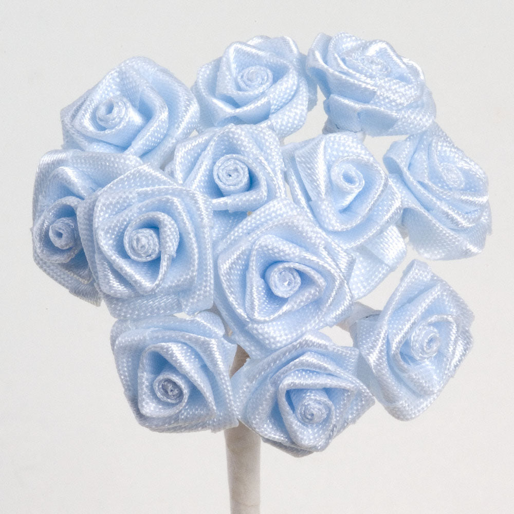 Pale Blue Ribbon Roses Bunch of 12