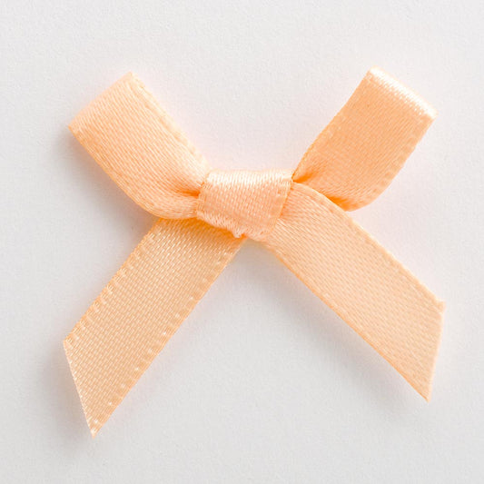 Peach 3cm Pre-Tied Satin Bows