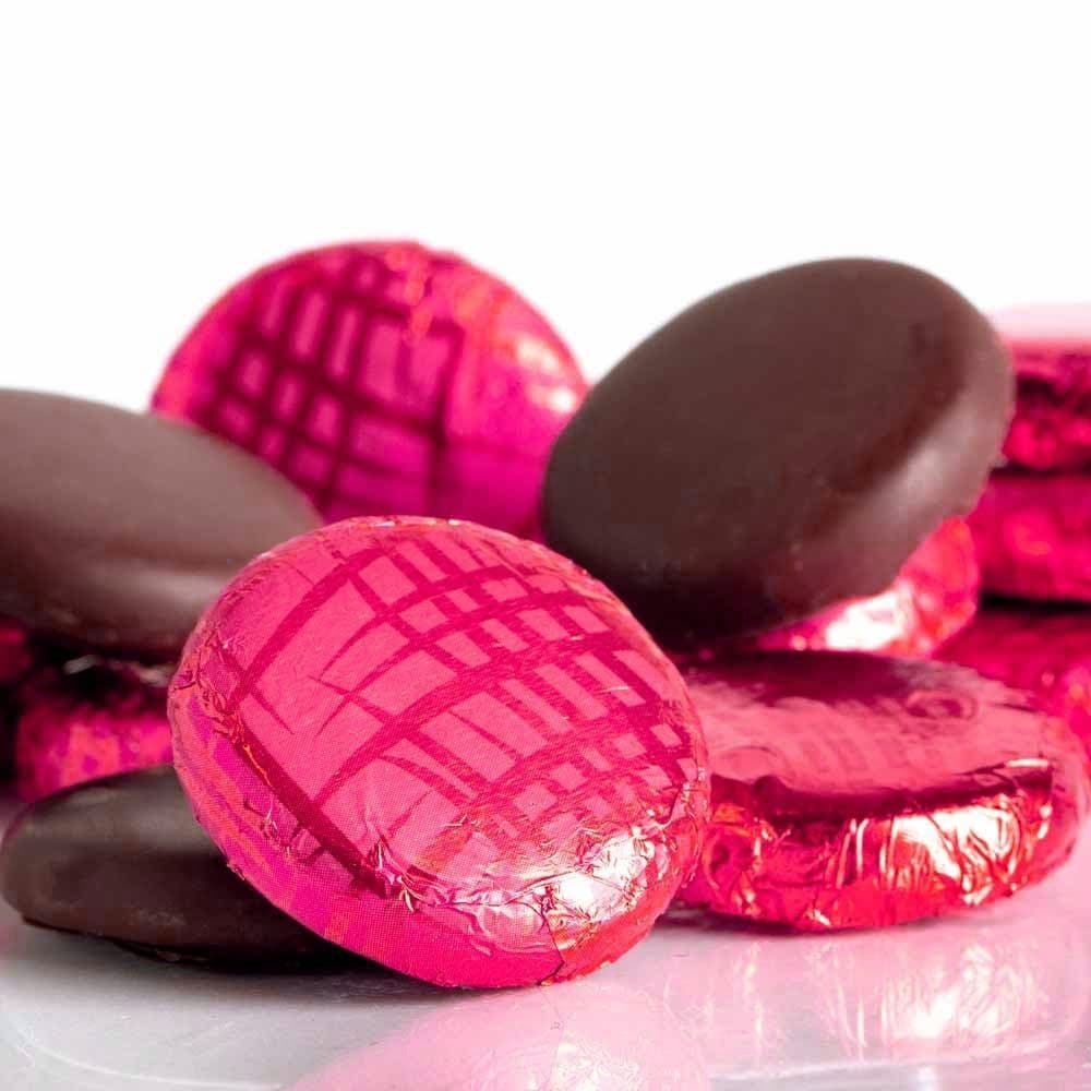 Dark Chocolate Foiled Fondant Creams - Pink Gin