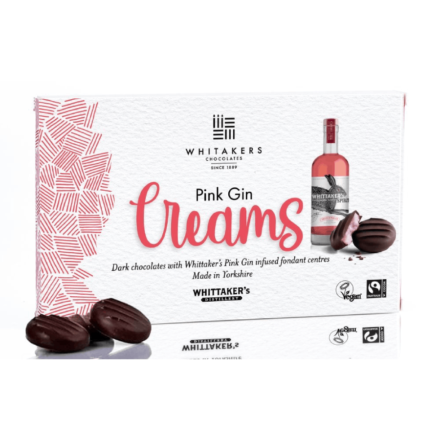Whitakers Pink Gin Fondant Creams Gift Box Dark Chocolate