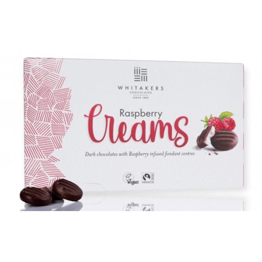 Whitakers Raspberry Fondant Creams Gift Box Dark Chocolate