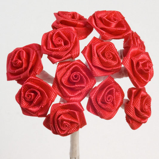 Red Ribbon Roses Bunch of 12