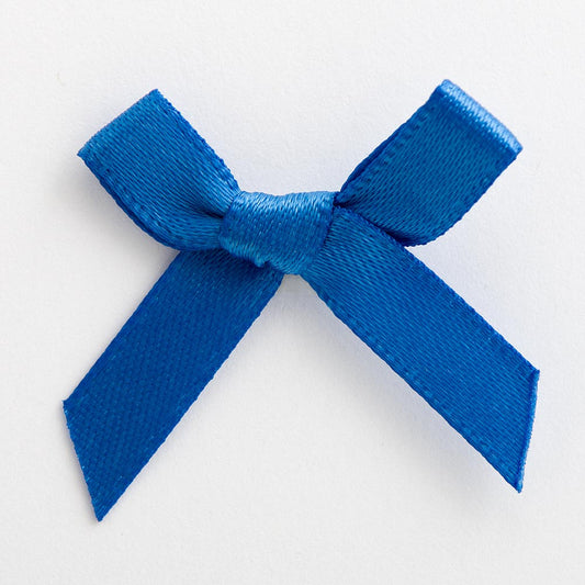 Royal Blue 3cm Pre-Tied Satin Bows