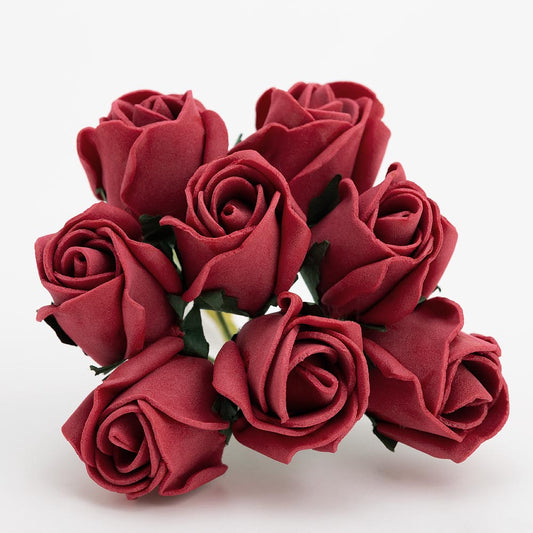 Scarlet 3cm Foam Roses Bunch of 8