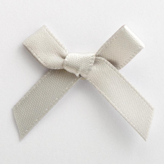 Silver 3cm Pre-Tied Satin Bows