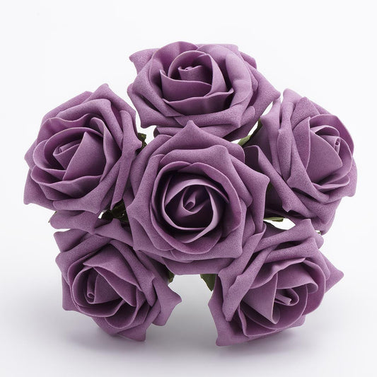 Vintage Lilac 5cm Foam Roses Bunch of 6