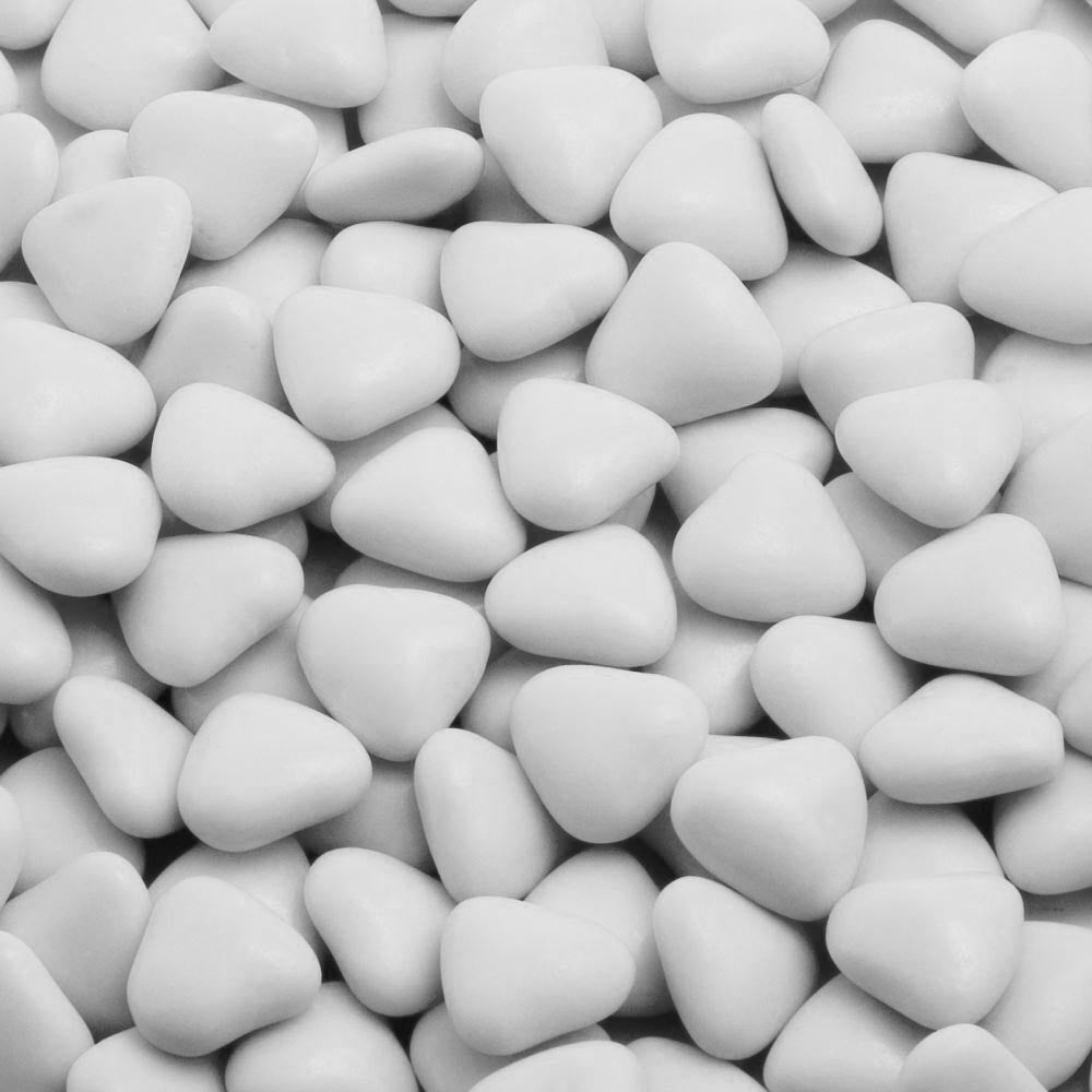 White Mini Heart Chocolate Dragees