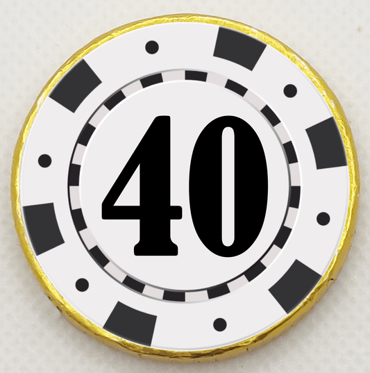 Personalised White Poker Chip - Chocolate Coin