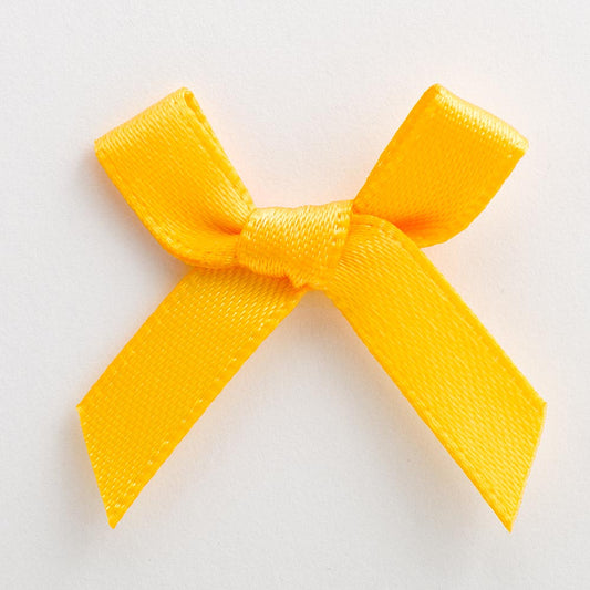 Yellow Gold 3cm Pre-Tied Satin Bows