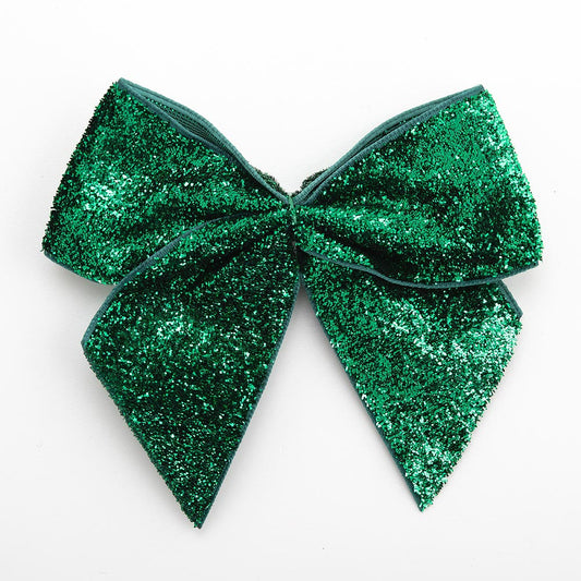 Emerald 10cm Sparkle Bows – Self Adhesive