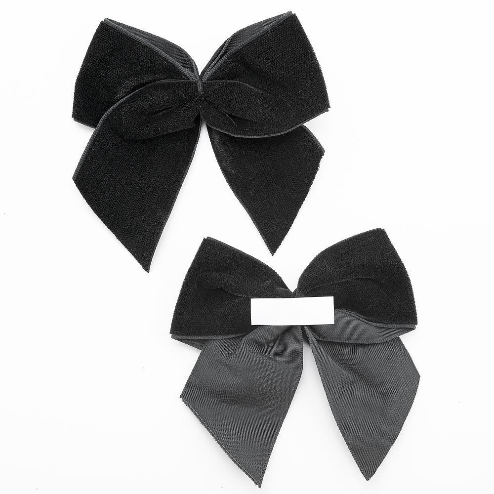 Black 10cm Velvet Bows – Self Adhesive