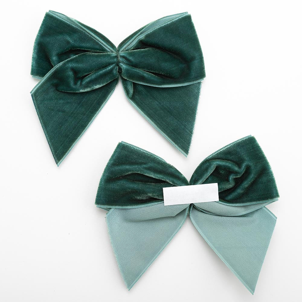 Bottle Green 10cm Velvet Bows – Self Adhesive