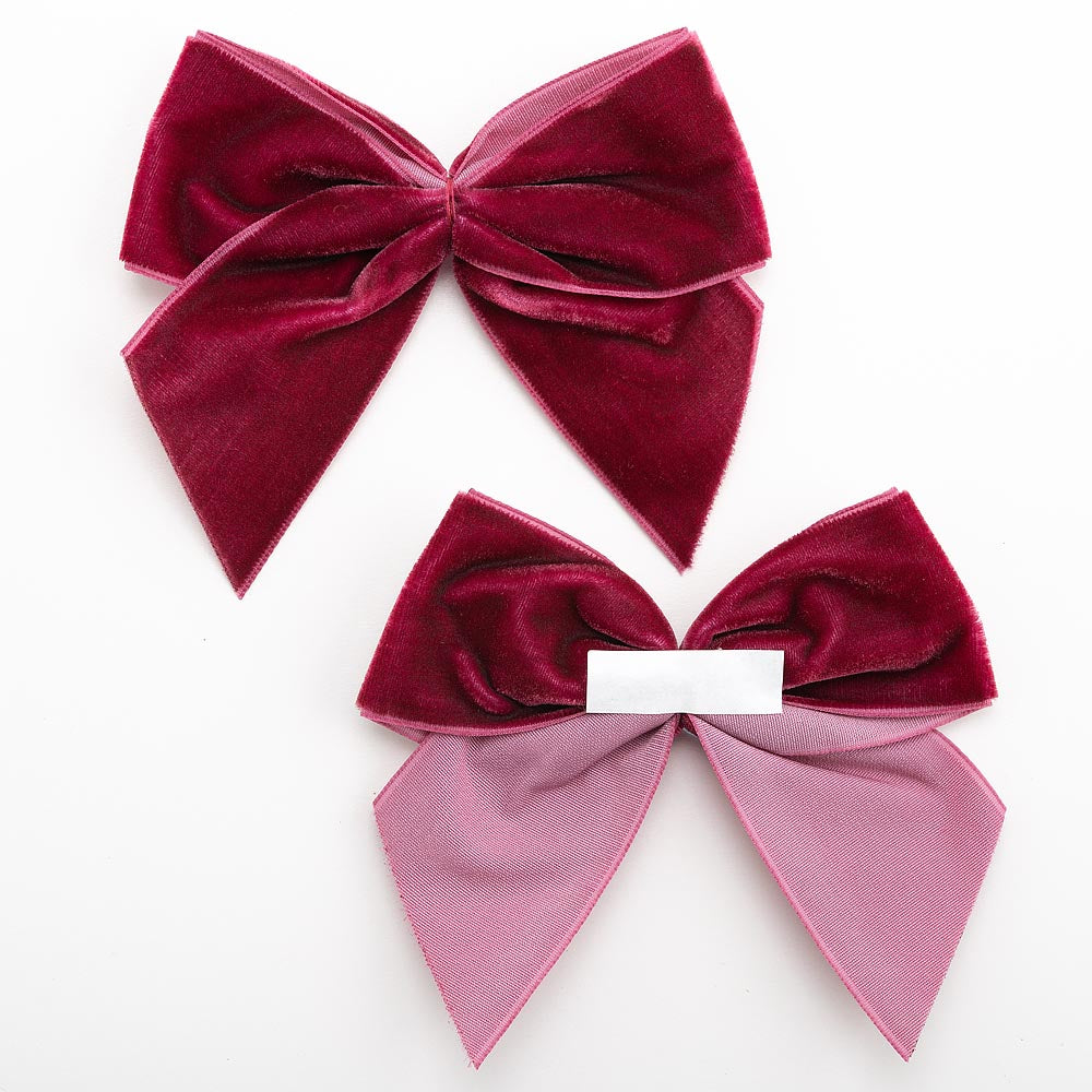 Burgundy 10cm Velvet Bows – Self Adhesive