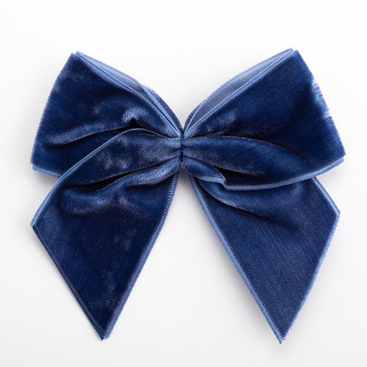Navy 10cm Velvet Bows – Self Adhesive