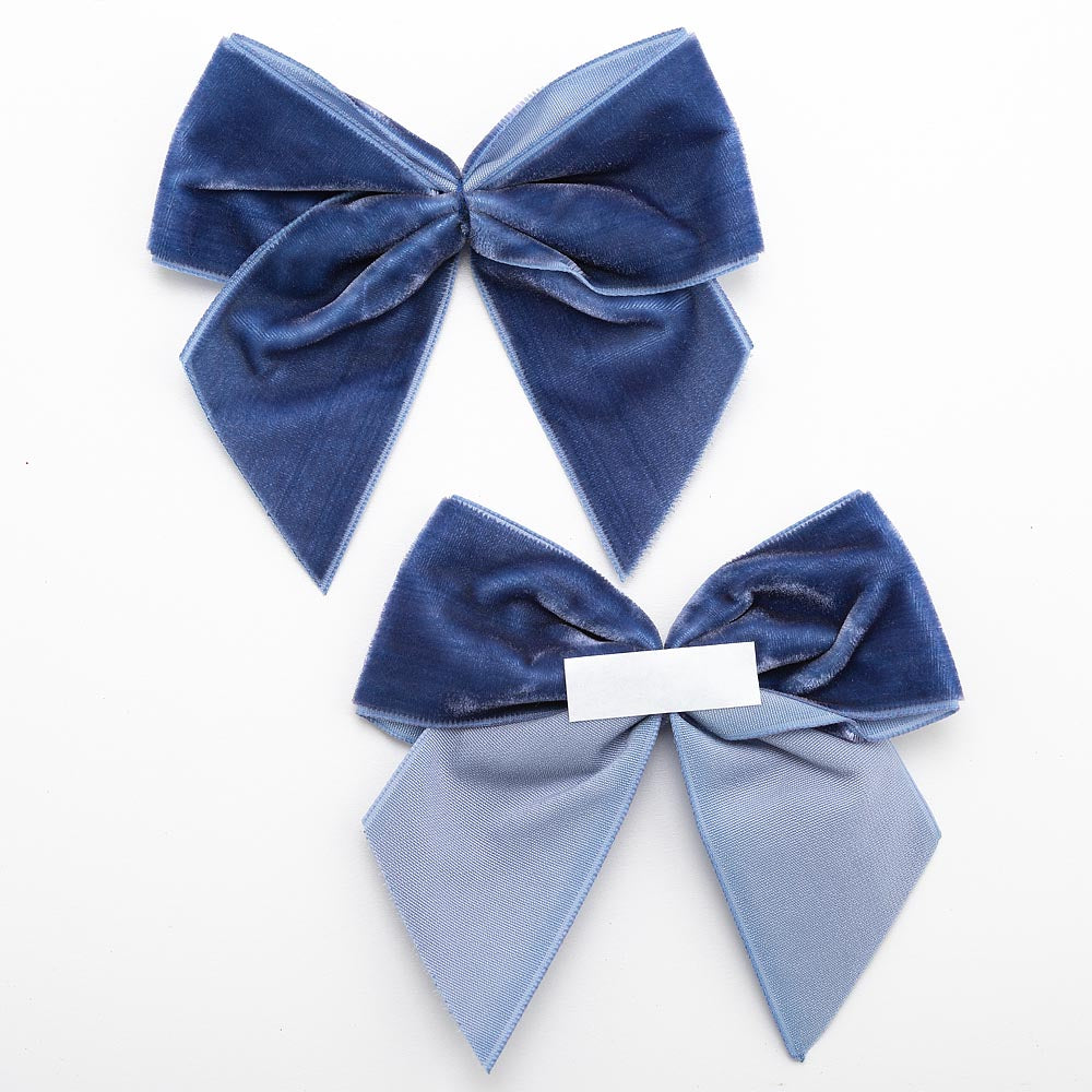 Navy 10cm Velvet Bows – Self Adhesive