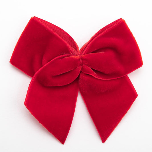 Red 10cm Velvet Bows – Self Adhesive