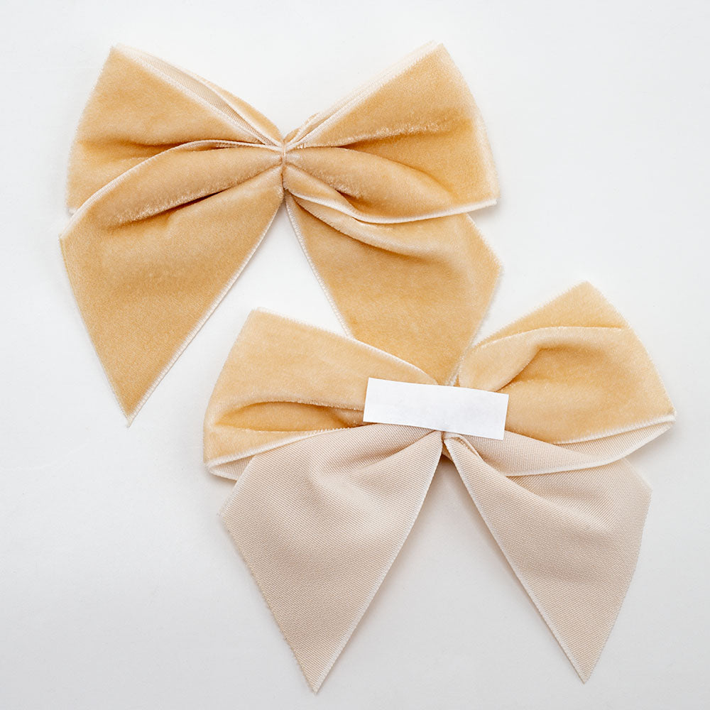 Champagne 10cm Velvet Bows – Self Adhesive