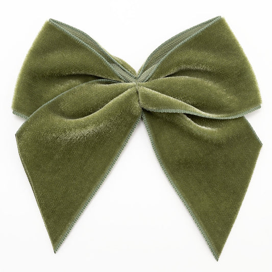 Moss Green 10cm Velvet Bows – Self Adhesive