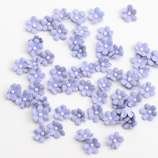 1cm Lilac Glitter Flowers Pack of 60