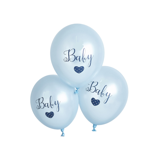 5 Clear Confetti Balloons - Boy