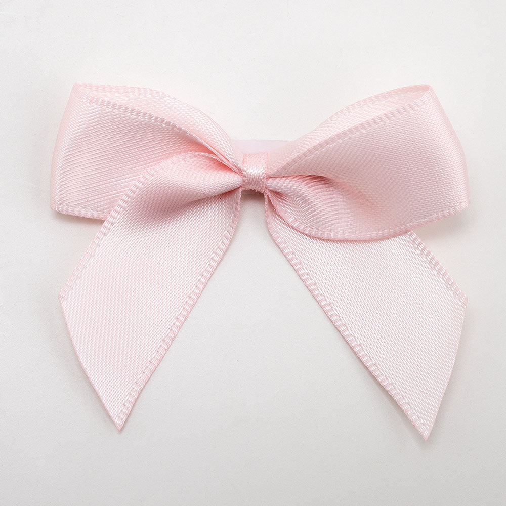 Blush Pink 5cm Satin Bows - Self Adhesive