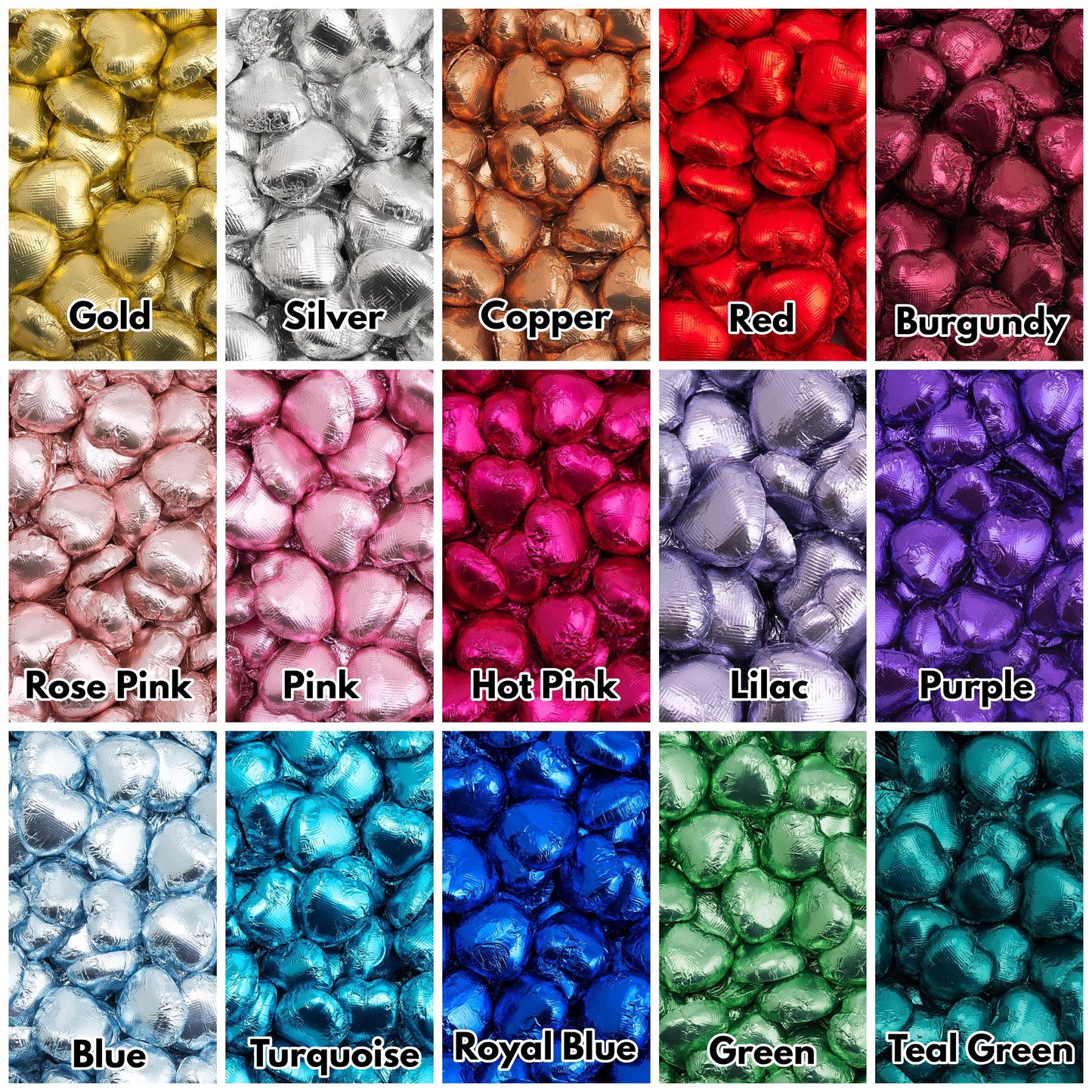 Chocolate Hearts Foil Wrapped Wedding Party Favour Christmas Valentine Birthday