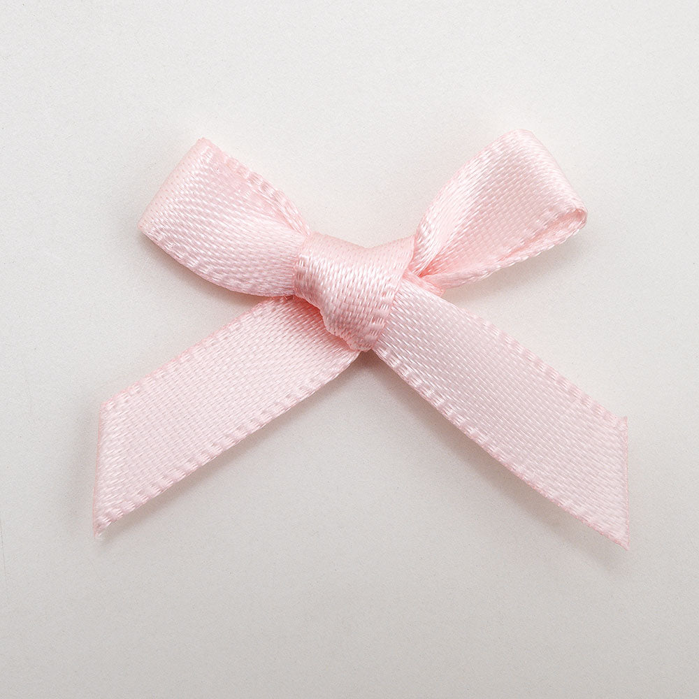 Blush Pink 3cm Pre-Tied Satin Bows