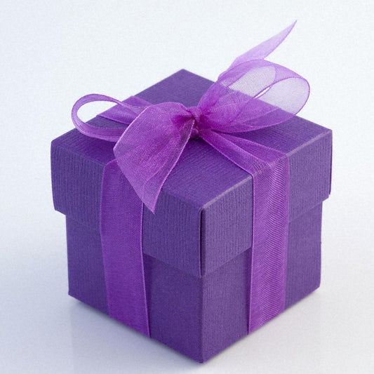 Purple Silk Box and Lid 50mm