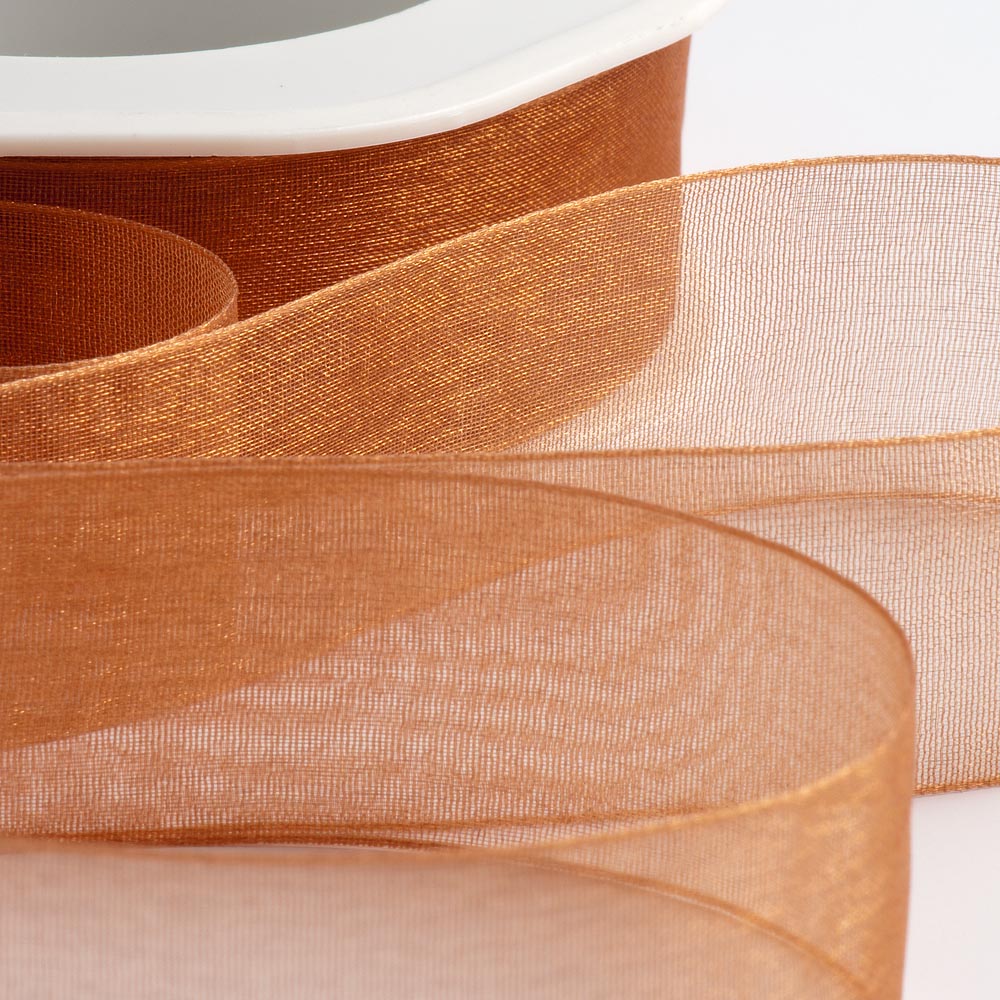 Apricot Spice Organza Ribbon