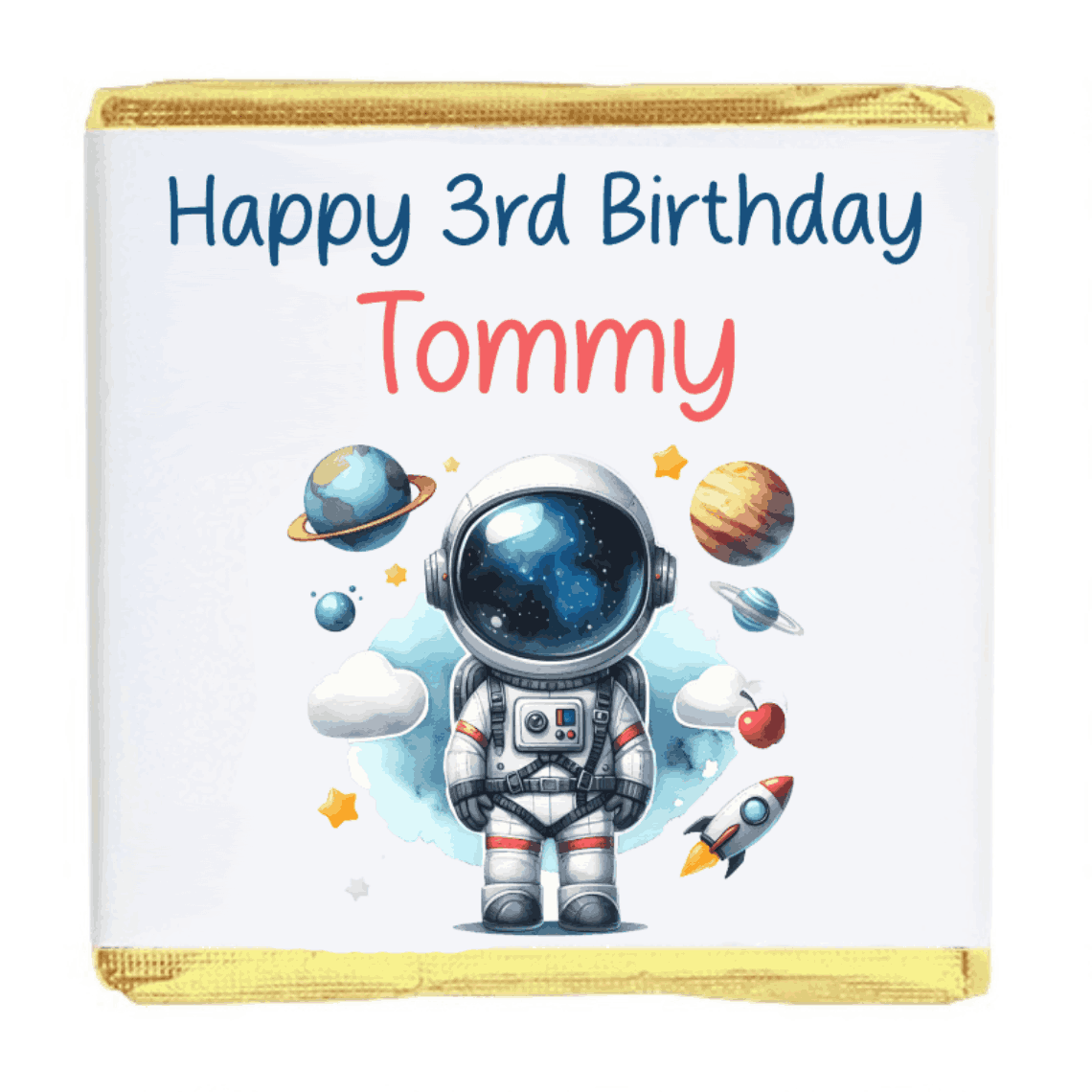 Personalised Astronaut Boy Chocolate Neapolitan Sweets