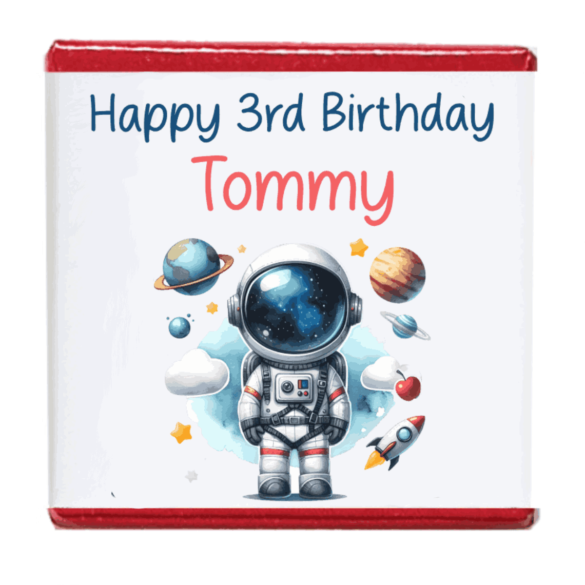 Personalised Astronaut Boy Chocolate Neapolitan Sweets