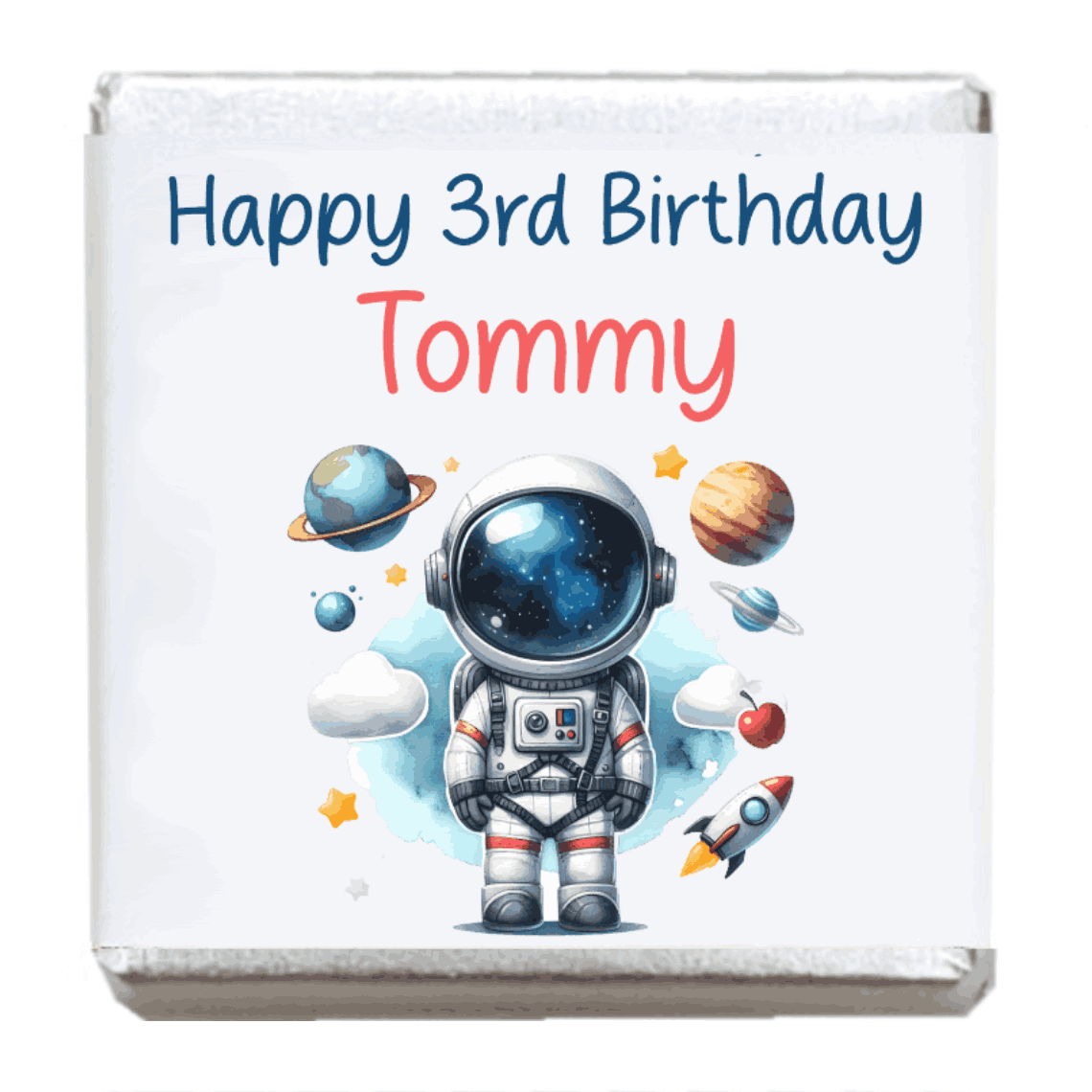 Personalised Astronaut Boy Chocolate Neapolitan Sweets