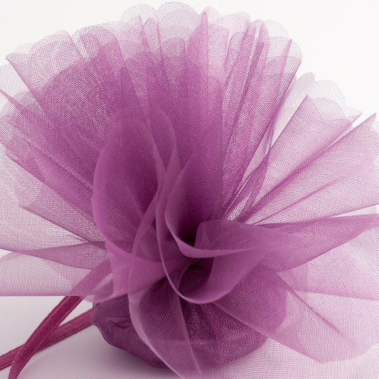 Aubergine Cristal Tulle Scalloped Edge Organza Tulles Pack of 50