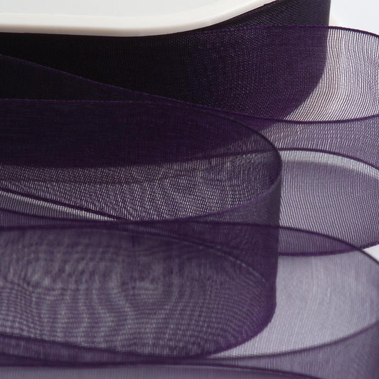 Aubergine Organza Ribbon