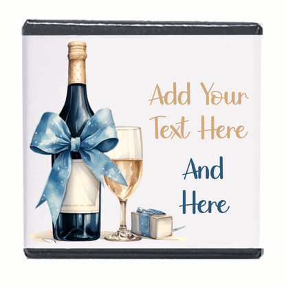 Personalised Chocolate Party Favours and Love Heart Rolls - Champagne Blue Bow