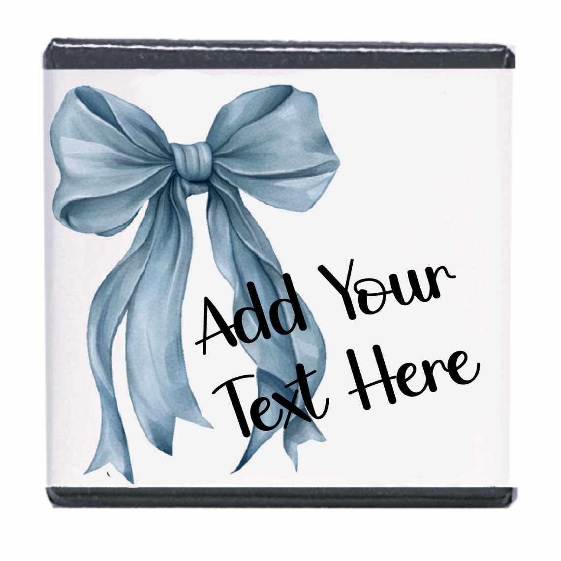Personalised Chocolate Party Favours and Love Heart Rolls - Dusky Blue Bow