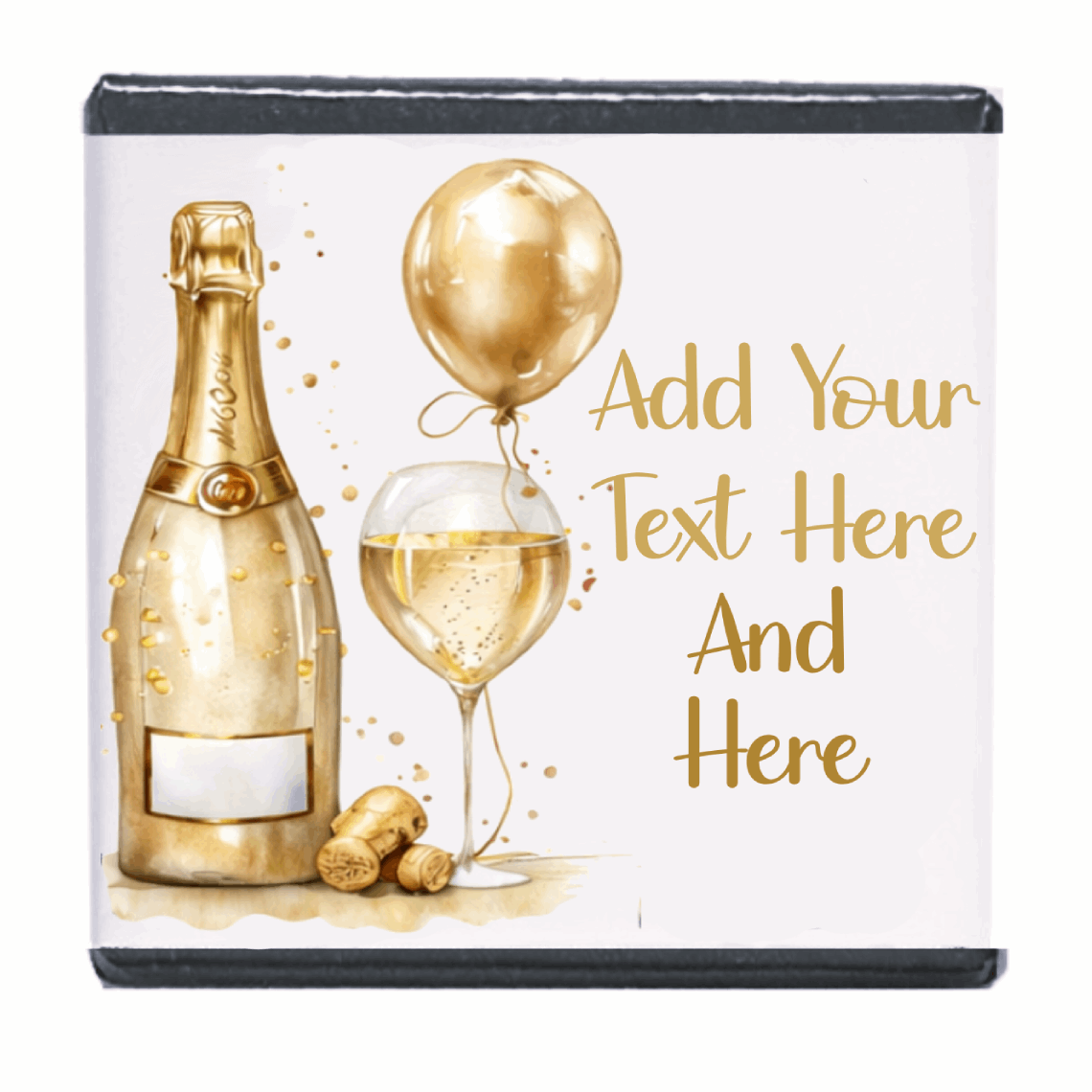 Personalised Chocolate Party Favours and Love Heart Rolls - Champagne Gold Balloon