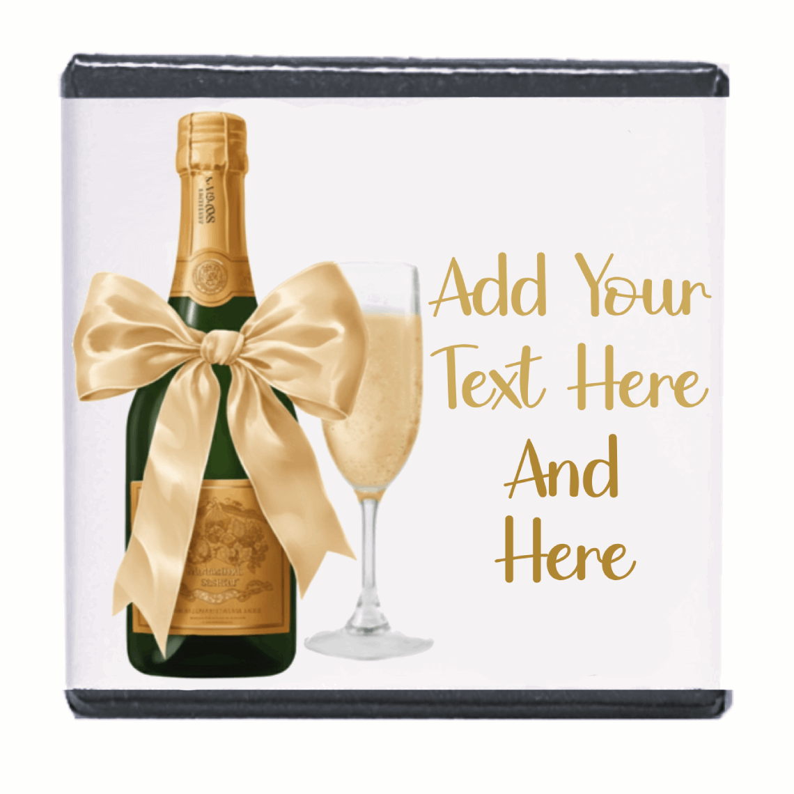Personalised Chocolate Party Favours and Love Heart Rolls - Champagne Gold Bow