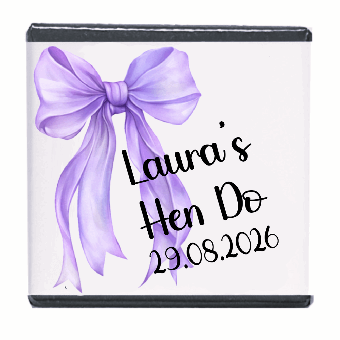 Personalised Chocolate Party Favours and Love Heart Rolls - Lilac Bow