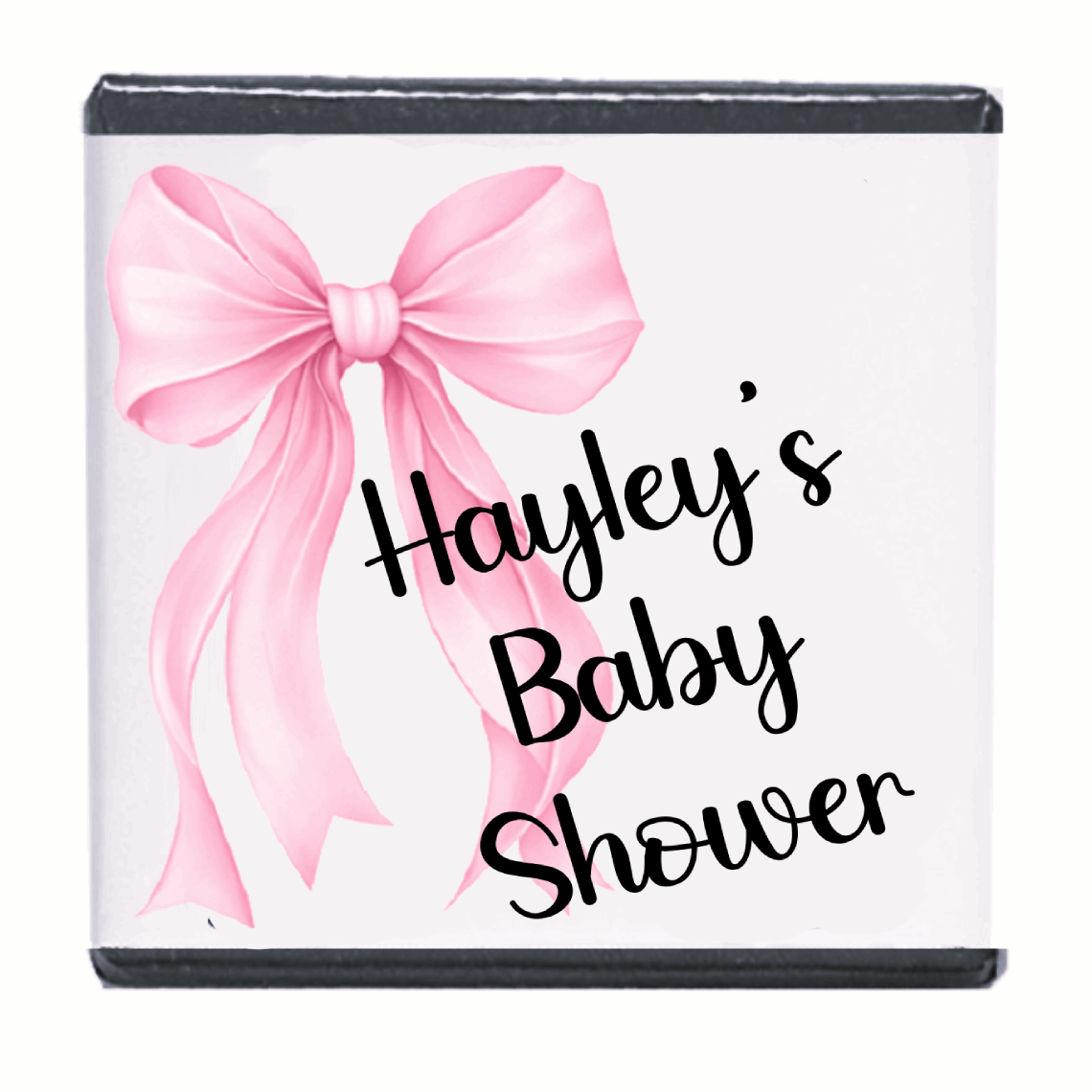 Personalised Chocolate Party Favours and Love Heart Rolls - Baby Pink Bow