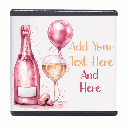 Personalised Chocolate Party Favours and Love Heart Rolls - Champagne Pink Balloon
