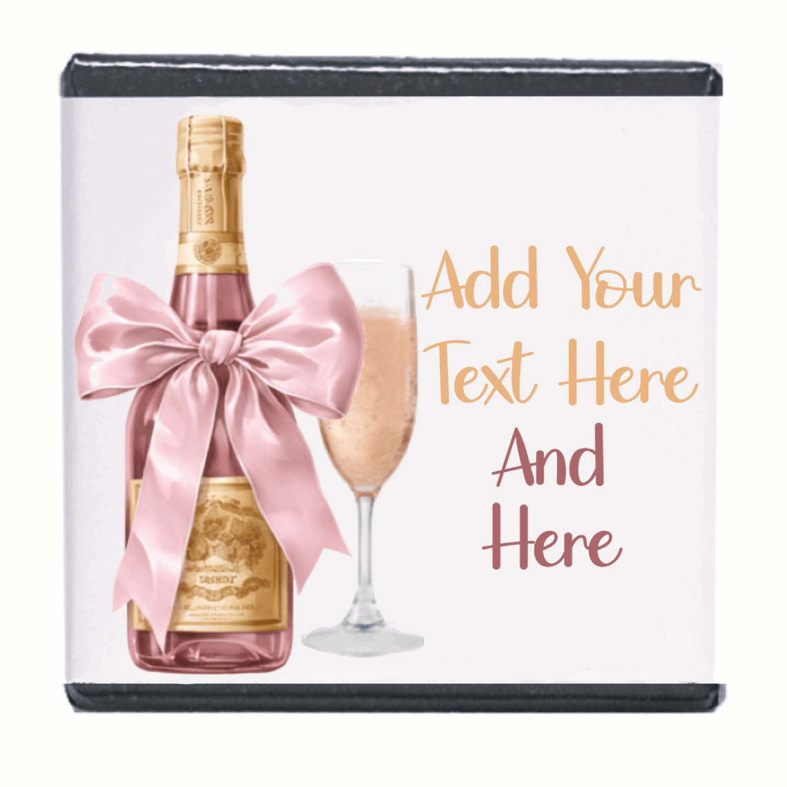 Personalised Chocolate Party Favours and Love Heart Rolls - Champagne Pink Bow