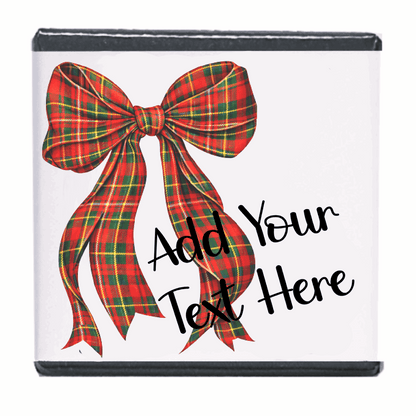 Personalised Chocolate Party Favours and Love Heart Rolls - Red Tartan Bow